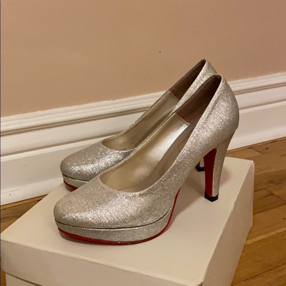 Silver Sparkle Heels